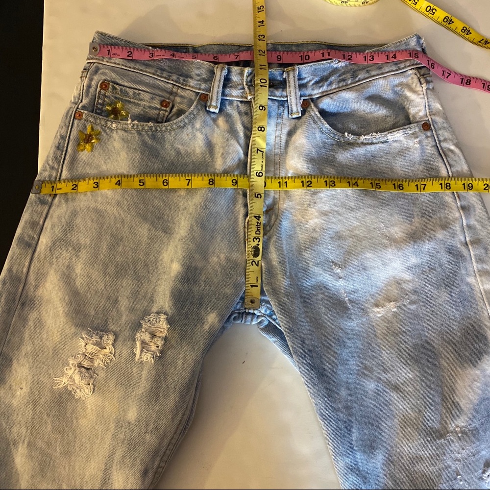 Levi’s Jeans Custom Painted & Distressed Denim - Picture 10 of 16